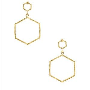 Luv AJ The Hammered Hex Statement Earrings